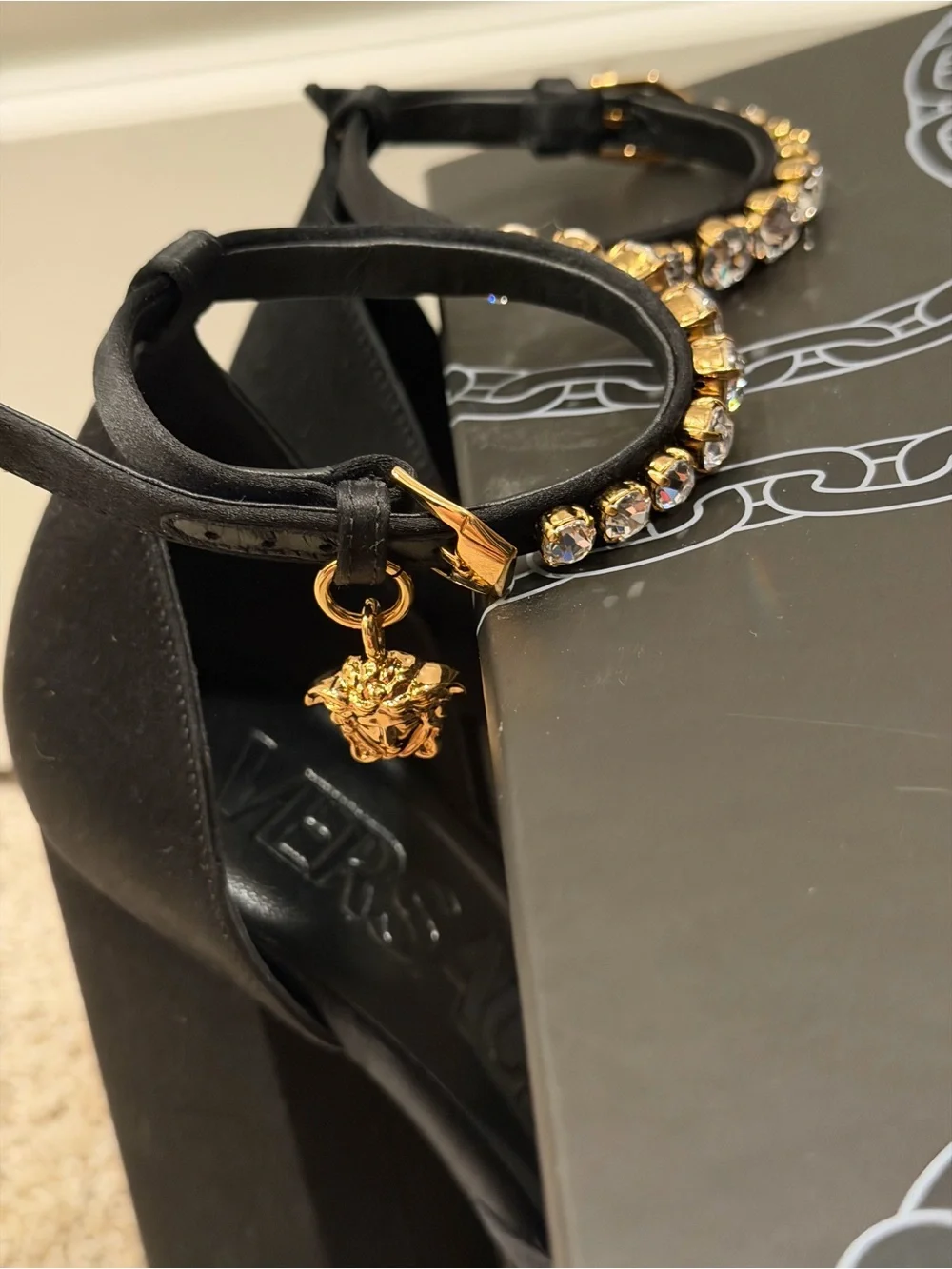 Versace Medusa Black Platform Heels Size 38